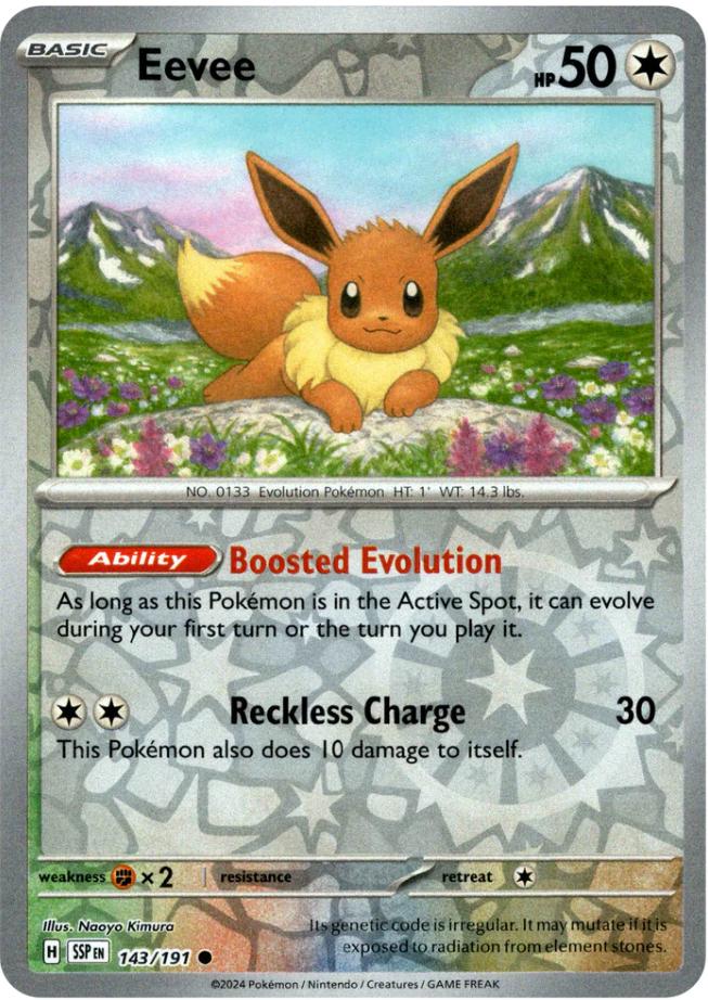 Eevee - 143/191 - Reverse Holofoil - Surging Sparks (Near Mint)