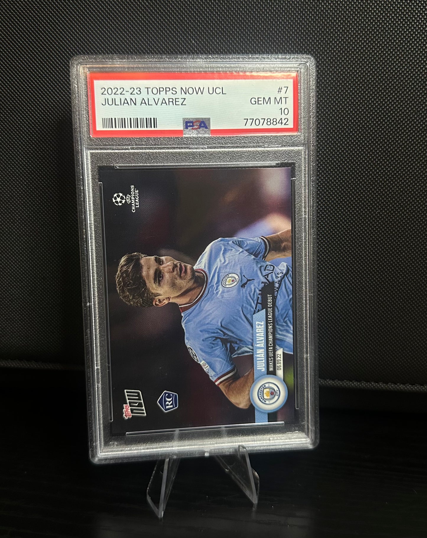 2022-23 Topps Now UCL
Soccer #7 Julian Alvarez RC
Rookie PSA 10
