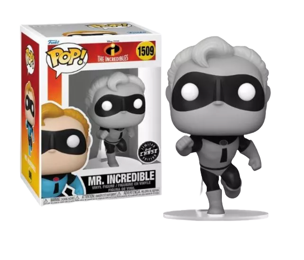 Funko Pop! Disney: Incredibles 20th Anniversary - Mr. Incredible 1509 Black and White Chase with Box Protector