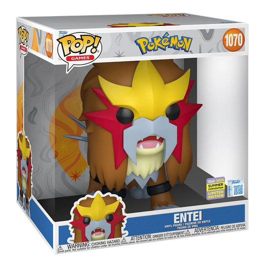 Pokemon Entei Jumbo 10-Inch Funko Pop! Vinyl Figure #1070 - 2025 Convention Exclusive