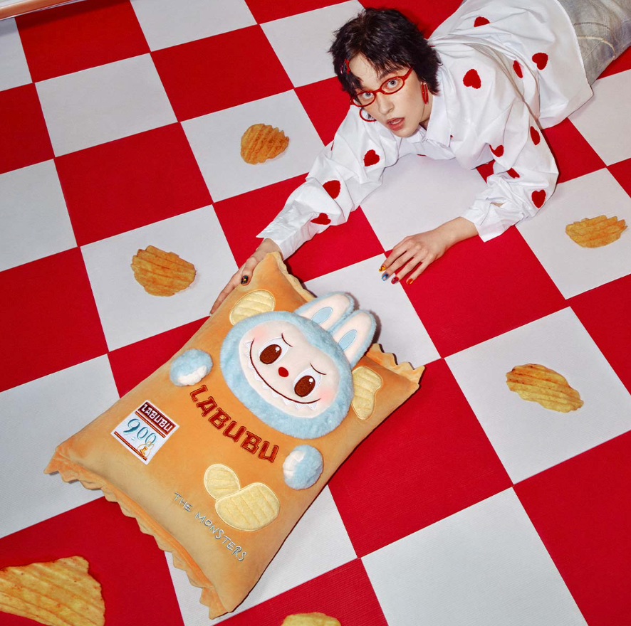 Pop Mart Labubu The Monsters Wacky Mart Series Chips Pillow
