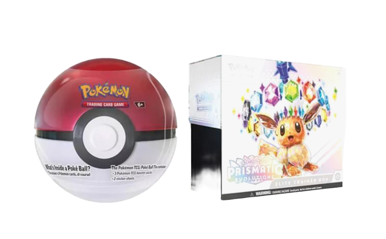 Sam's Club Pokémon Prismatic Evolutions Elite Trainer Box and Pokeball