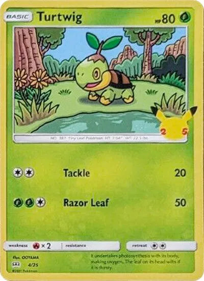 Turtwig - 4/25 - McDonald's 25th Anniversary Promos (Near Mint)