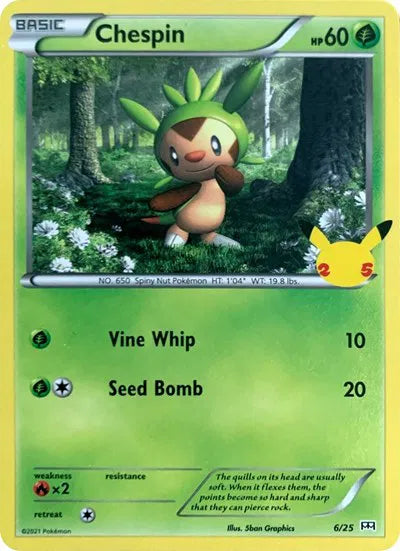 Chespin - 6/25 - McDonald's 25th Anniversary Promos (Near Mint)