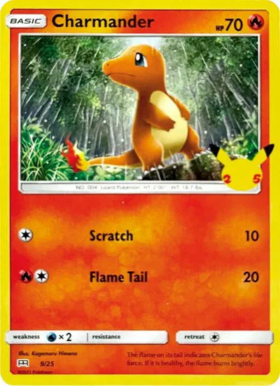Charmander - 9/25 - McDonald's 25th Anniversary Promos (Near Mint)