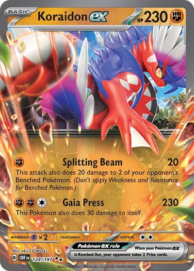 Koraidon ex - 124/197 - Obsidian Flames (Near Mint)