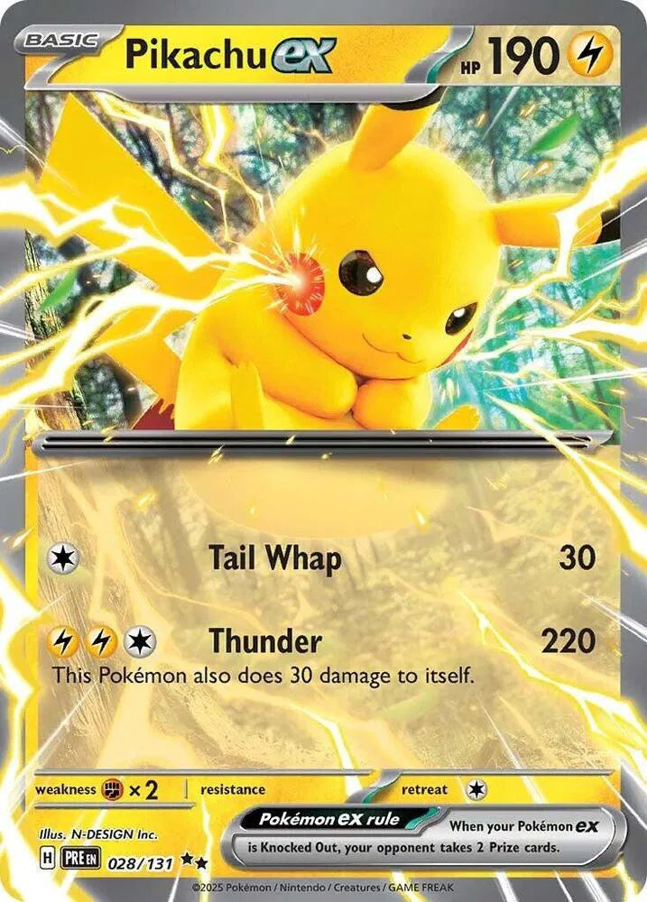 Pikachu ex - 028/131 - Prismatic Evolutions (Near Mint)