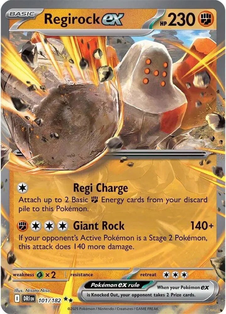 Regirock ex - 101/182 - Destined Rivals (Near Mint)
