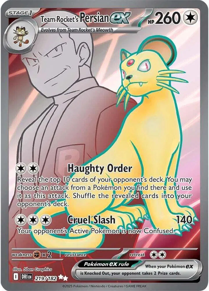 Team Rocket's Persian ex - 219/182 - Destined Rivals (Near Mint)