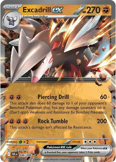 Excadrill ex - 046/086 - Black Bolt (Near Mint)