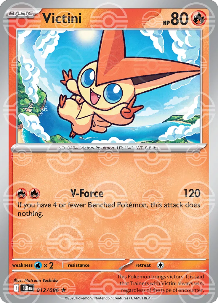 Victini (Poke Ball Pattern) - 012/086 - Black Bolt (Near Mint)