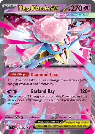 Mega Diancie ex - 041/094 - Phantasmal Flames (Near Mint)