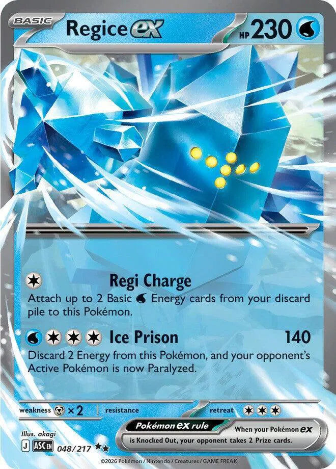 Regice ex - 048/217 - Ascended Heroes (Near Mint)