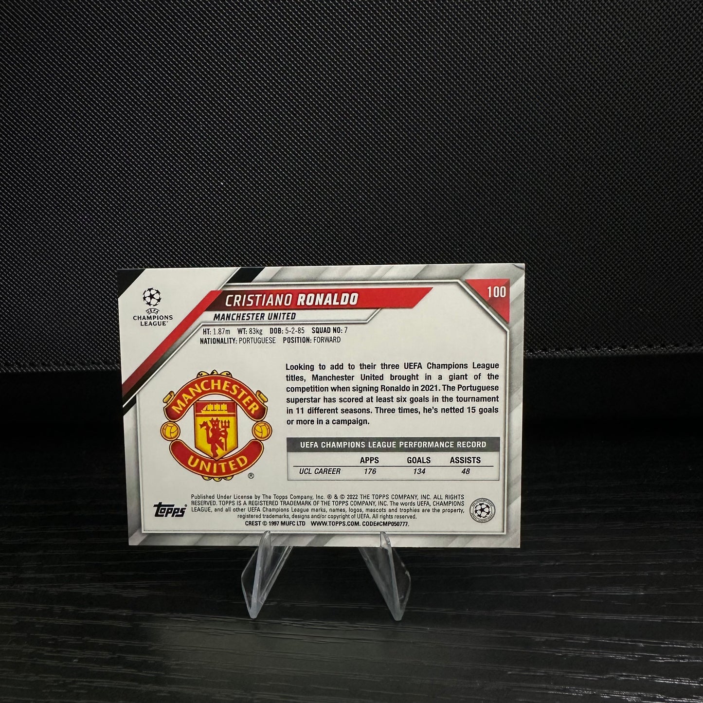 Cristiano Ronaldo 2021-22 Topps UEFA Champions League Manchester United #100