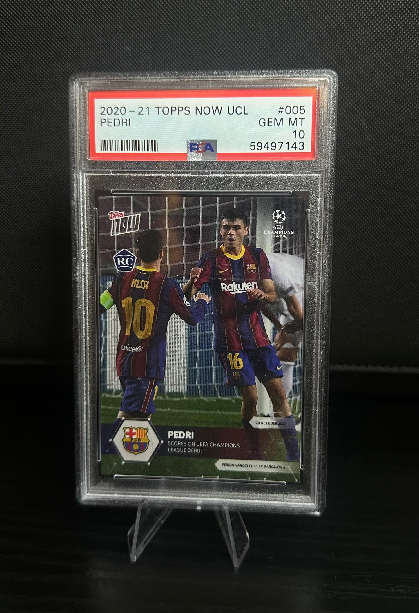 2020 Topps Now UCL UEFA Champions League Pedri RC Card #5 PSA 10