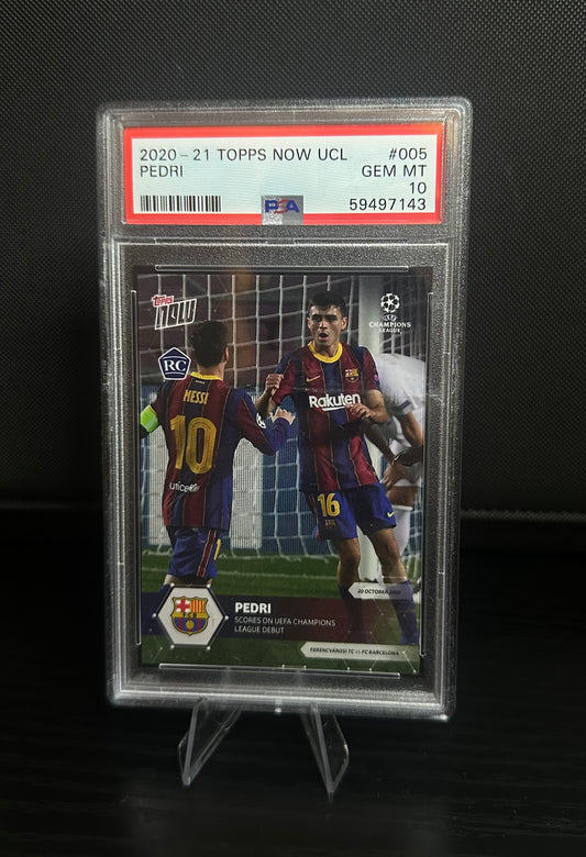 2020 Topps Now UCL UEFA Champions League Pedri RC Card #5 PSA 10