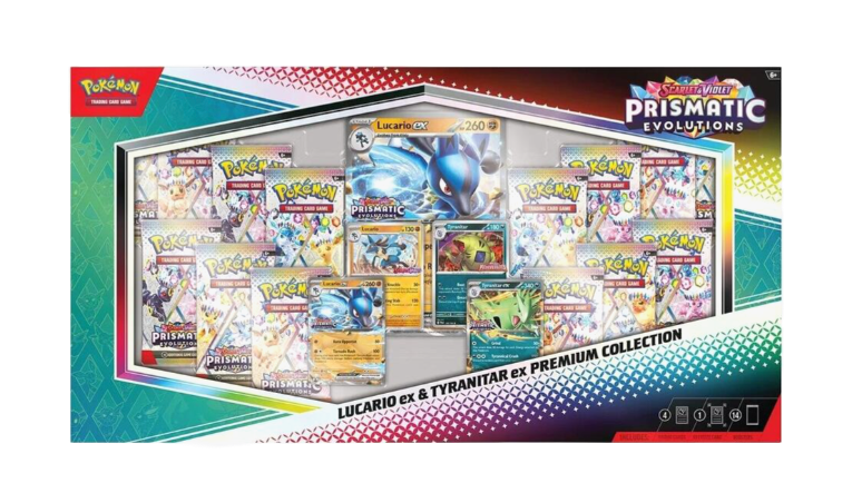 Pokémon Prismatic Evolutions Lucario ex & Tyranitar ex Premium Collection (Sam's Club)