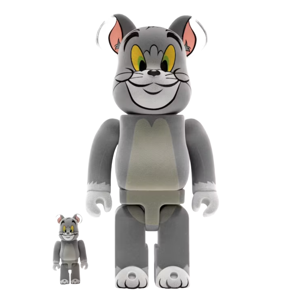 Bearbrick Tom and Jerry: Tom Flocky 100% & 400% Set (Pre owned)