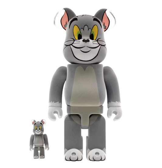 Bearbrick Tom and Jerry: Tom Flocky 100% & 400% Set (Pre owned)