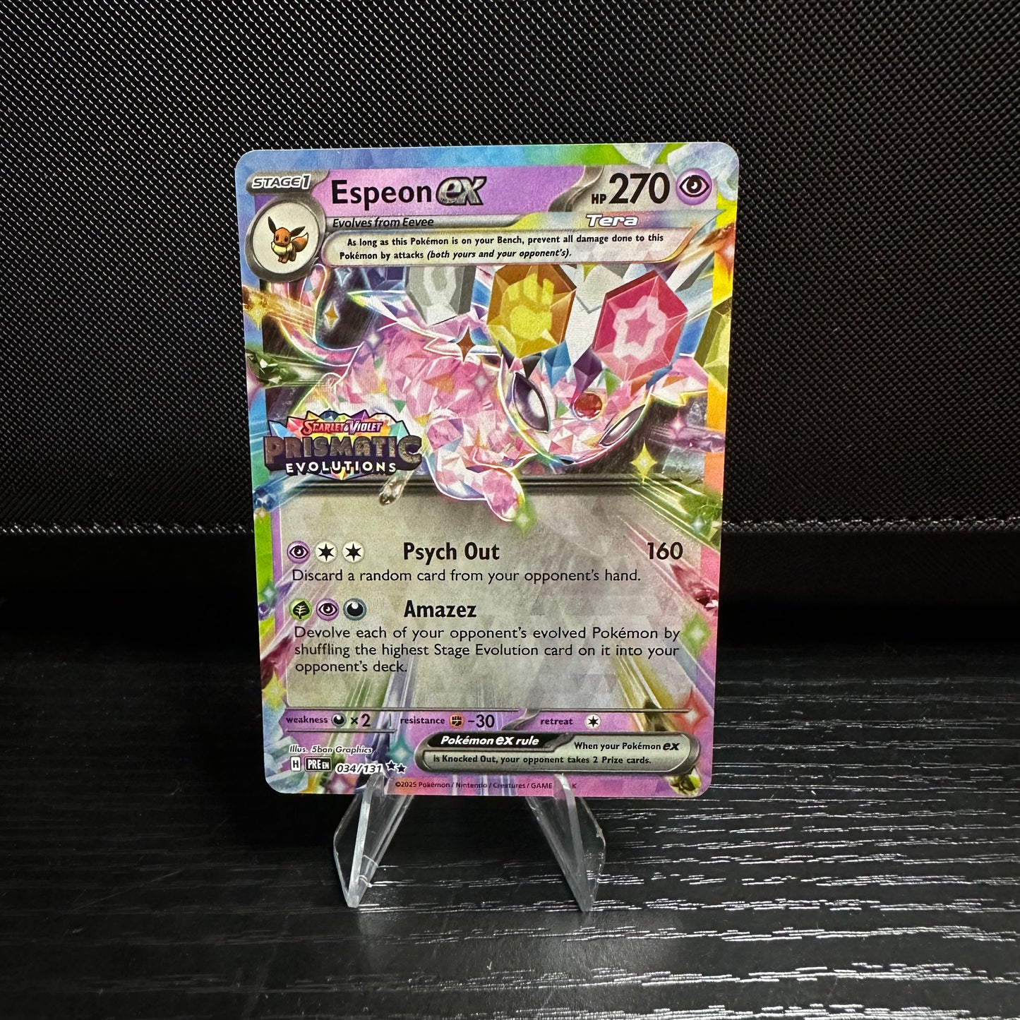 Espeon ex - 034/131 (Prismatic Evolutions Stamp) (Near Mint)