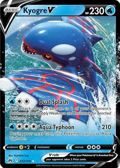 Kyogre V - 037/159 - Crown Zenith (Near Mint)