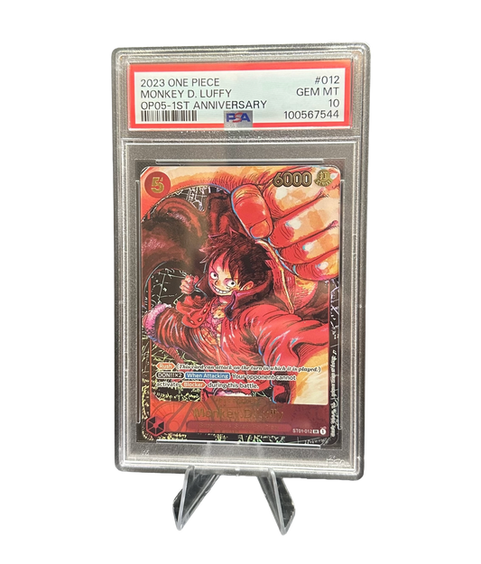 One Piece Card Monkey D.Luffy ST01-012 OP05 1st Anniversary PSA 10
