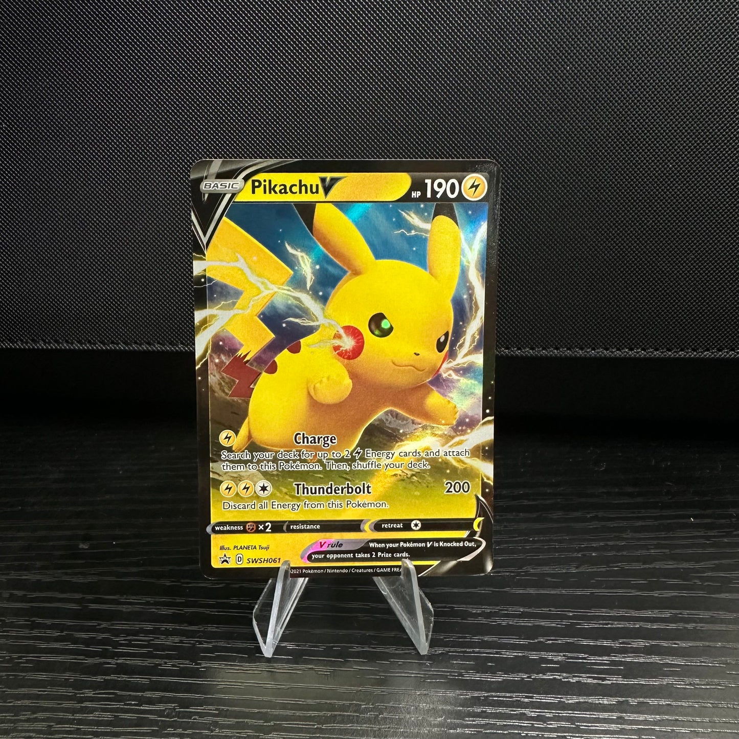 Pikachu V - SWSH061 - SWSH: Sword & Shield Promo Cards (SWSD) (Moderately Played)