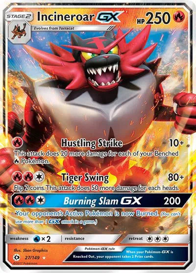 Incineroar GX - 27 - Sun & Moon Base Set (Near Mint)