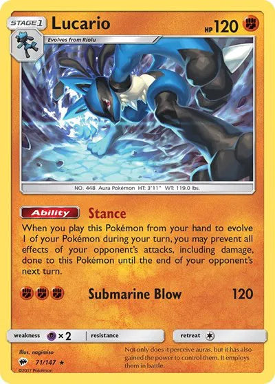 Lucario - 71/147 - Burning Shadows (Near Mint)