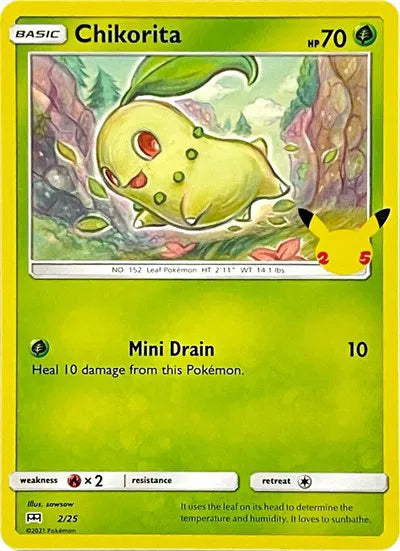 Chikorita - 2/25 - McDonald's 25th Anniversary Promos (Near Mint)