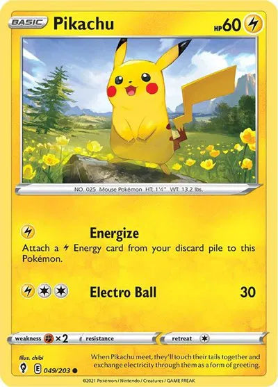 Pikachu - 049/203 - Evolving Skies (Near Mint)