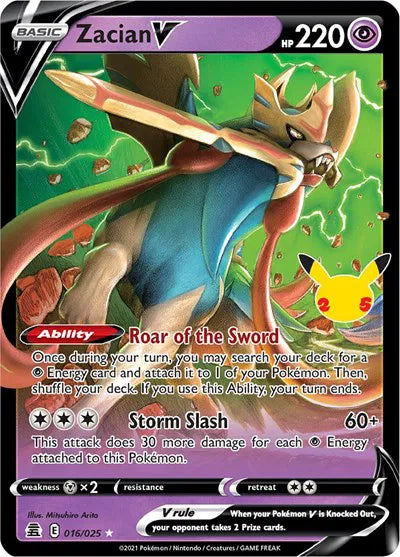 Zacian V - 016/025 - Celebrations (Near Mint)