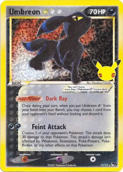 Umbreon Gold Star - 17/17 - Celebrations: Classic Collection (Near Mint)