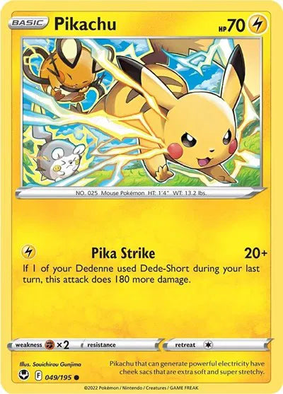 Pikachu - 049/195 - Silver Tempest (Near Mint)