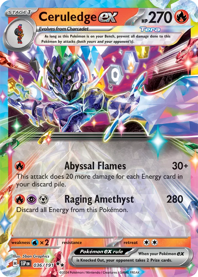 Ceruledge ex - 036/191 - Surging Sparks (Near Mint)