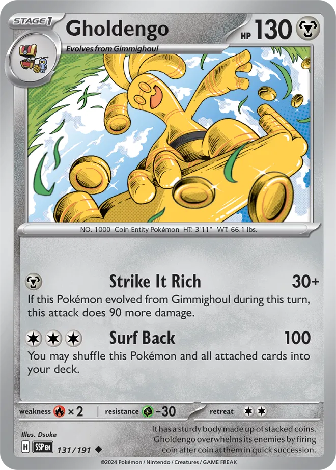Gholdengo - 131/191 - Reverse Holofoil - Surging Sparks (Near Mint)