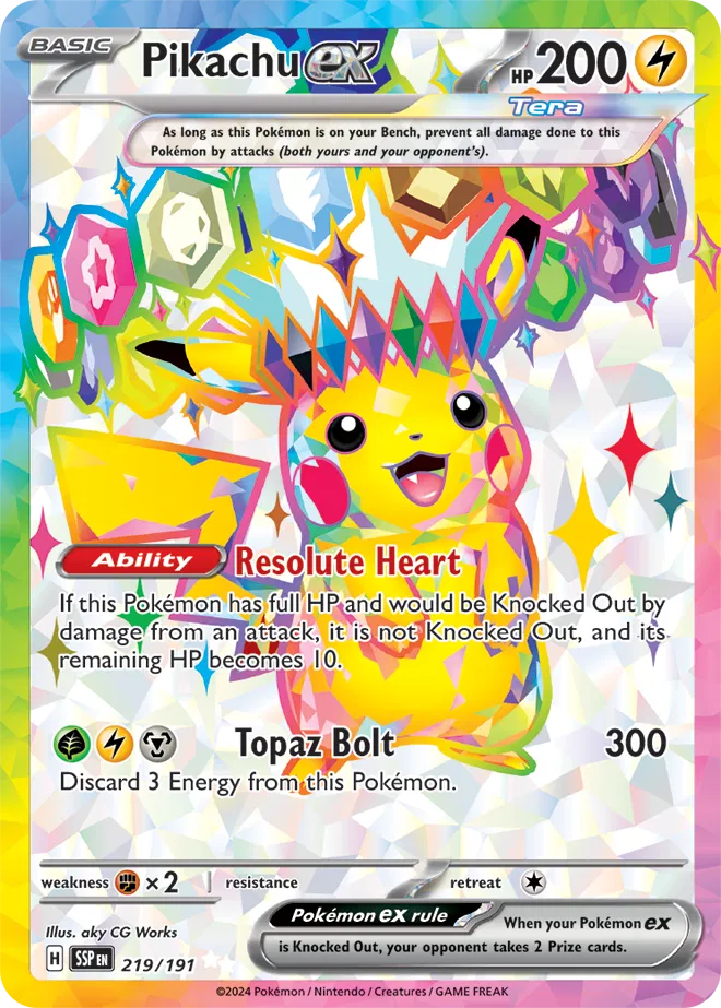 Pikachu ex - 219/191 - Surging Sparks (Near Mint)