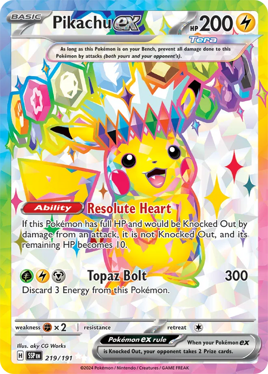 Pikachu ex - 219/191 - Surging Sparks (Near Mint)