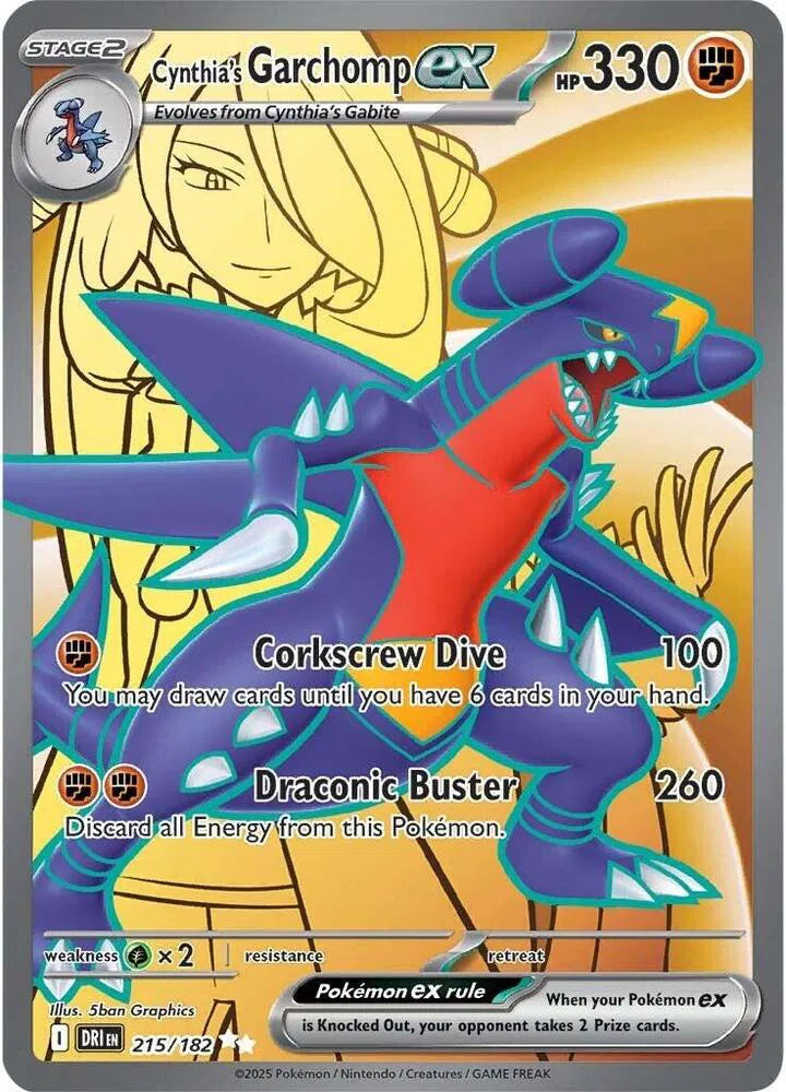 Cynthia's Garchomp ex - 215/182 - Destined Rivals (Near Mint)