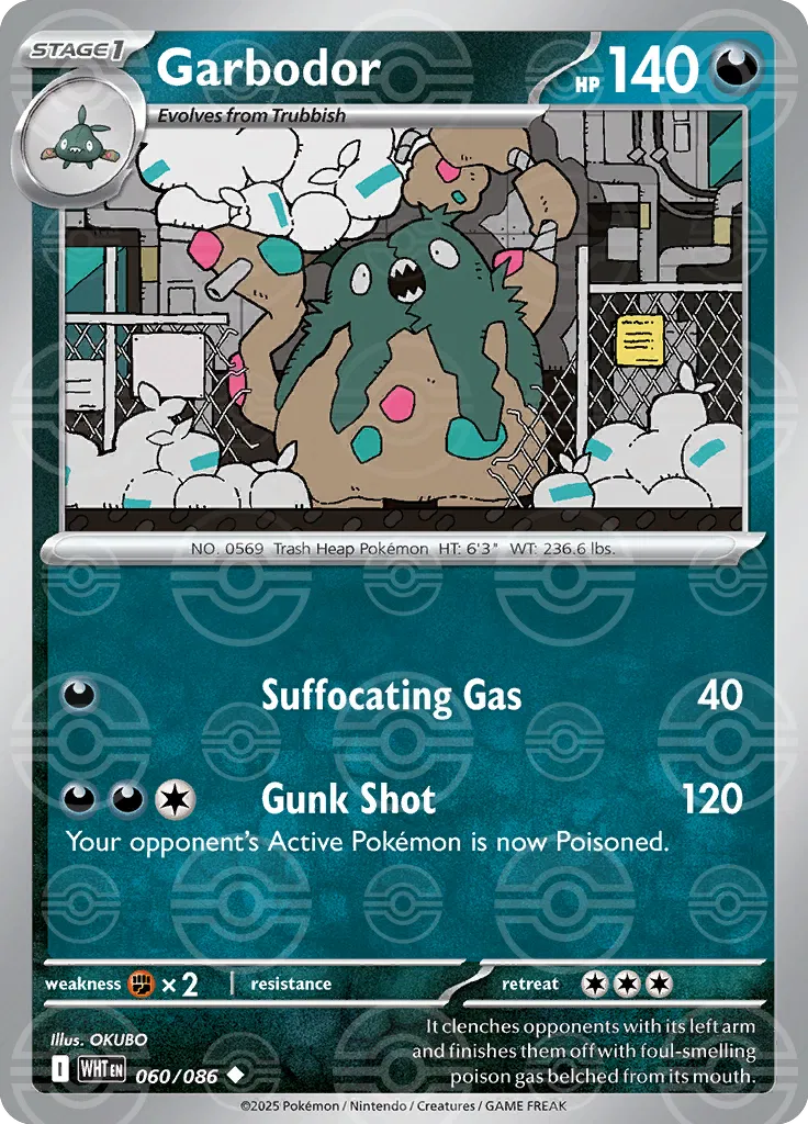Garbodor (Poke Ball Pattern) - 060/086 - White Flare (Near Mint)