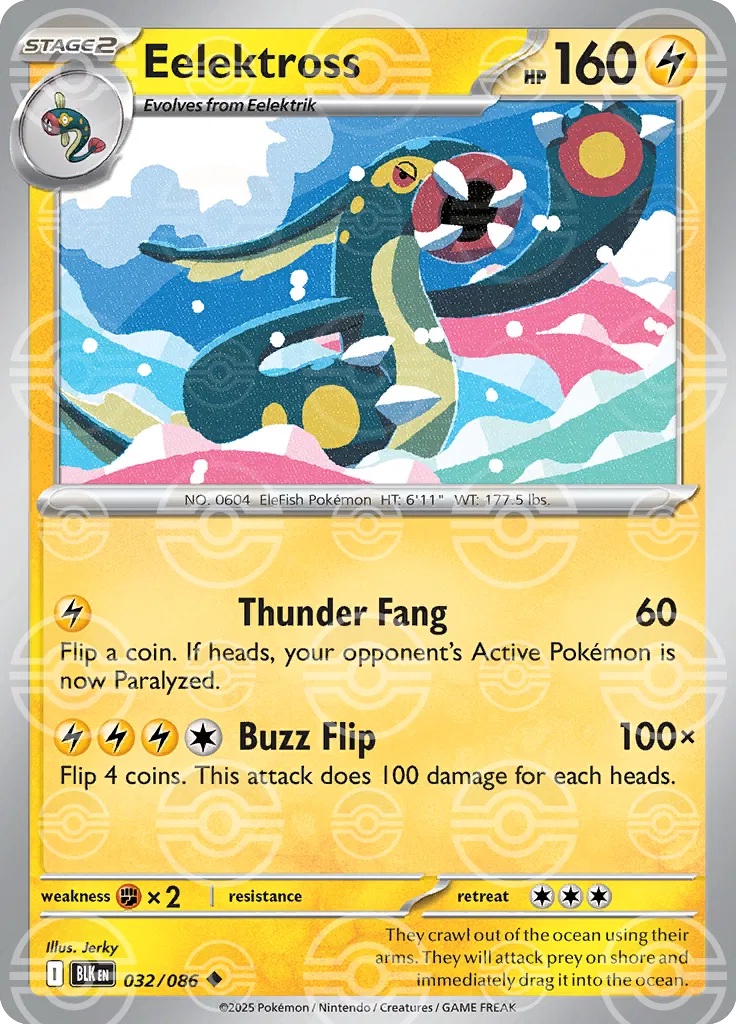 Eelektross (Poke Ball Pattern) - 032/086 - Black Bolt (Near Mint)