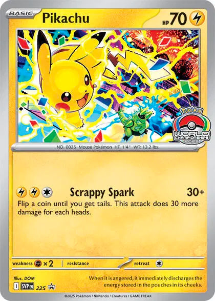 Pikachu (World Championship 2025) - 225 - Scarlet & Violet Promo (Near Mint)