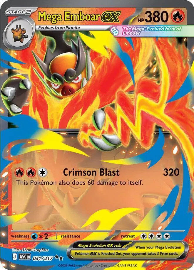 Mega Emboar ex - 031/217 - Ascended Heroes (Near Mint)