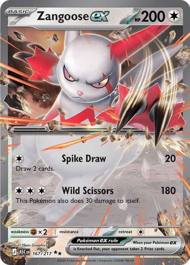 Zangoose ex - 167/217 - Ascended Heroes (Near Mint)