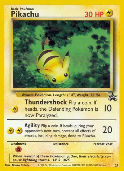 Pikachu (27) - 27/53 - WoTC Promo (Heavily Played)
